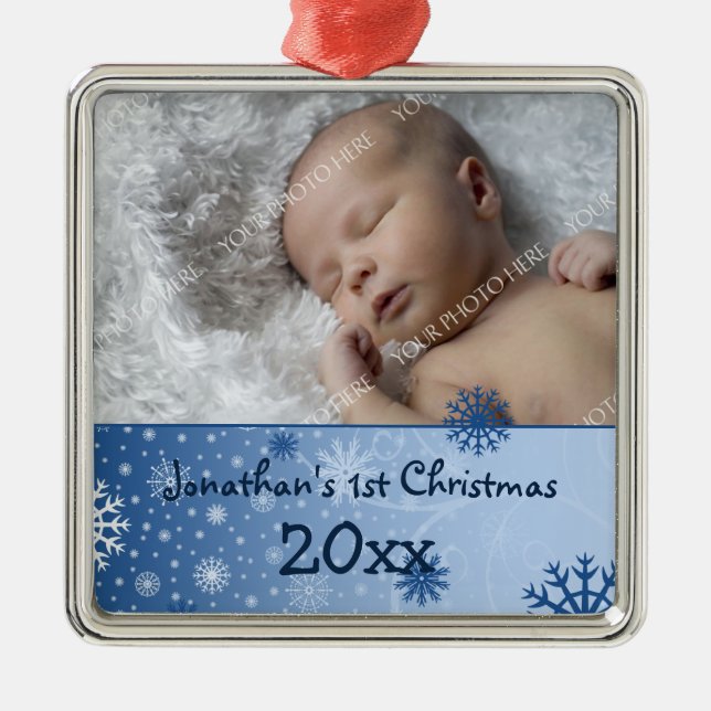 1. Verzierung des Foto-Babys Weihnachts Ornament Aus Metall (Vorne)