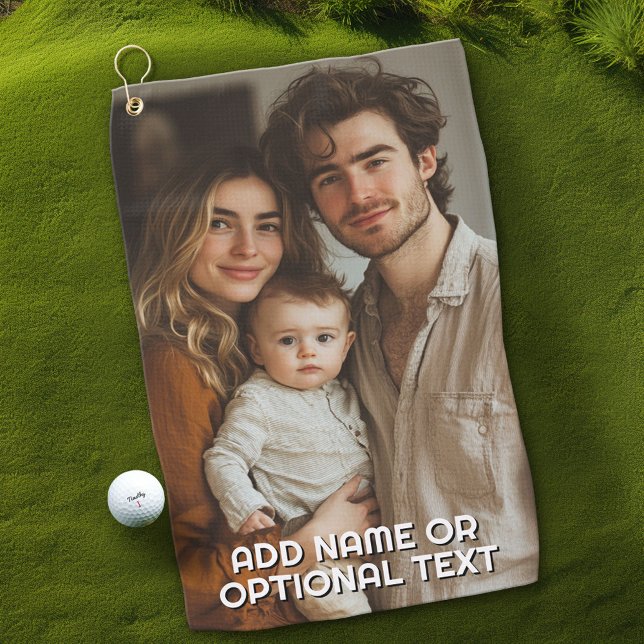1 Vollständiges Foto und einfache Textvorlage Golfhandtuch (Custom Golf Towel)