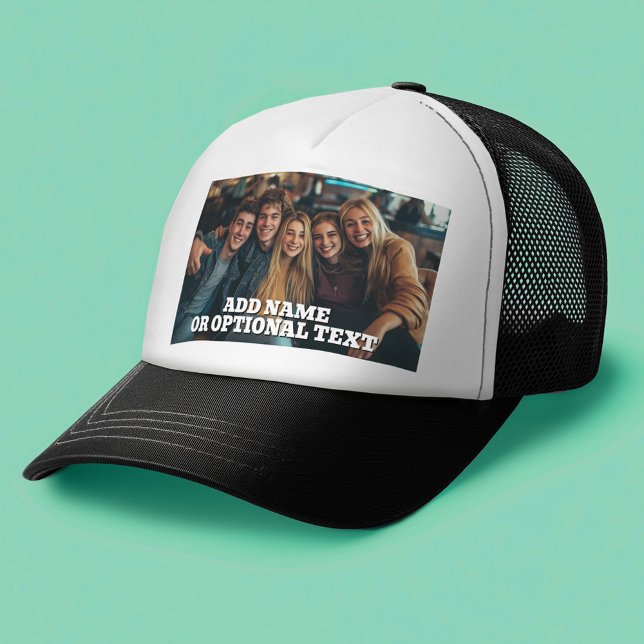 1 Vollständiges Foto und Text - Horizontale Landsc Truckerkappe (Custom Trucker Hat)