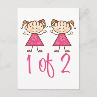 1 von 2 rosa Mädchen Postkarte