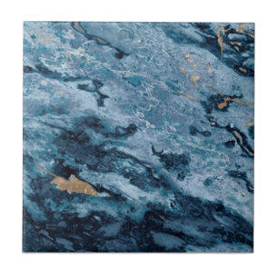 1 von 3 Cobalt Blue Gold Veined Imitat Granit Fliese