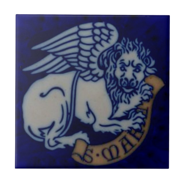 1 von 4 Evangelist St. Mark Winged Lion Reproducti Fliese (Vorderseite)