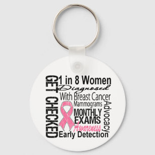 1 von 8 Frauen - Brustkrebs - Bewusstsein Schlüsselanhänger