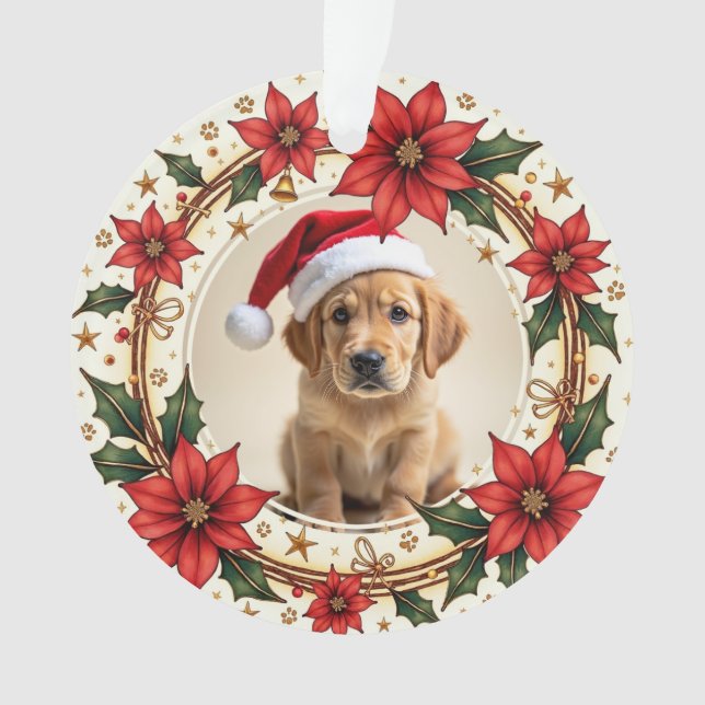 1. Weihnachten 2-seitiger Santa Paws Forever Ornament (Vorderseite)