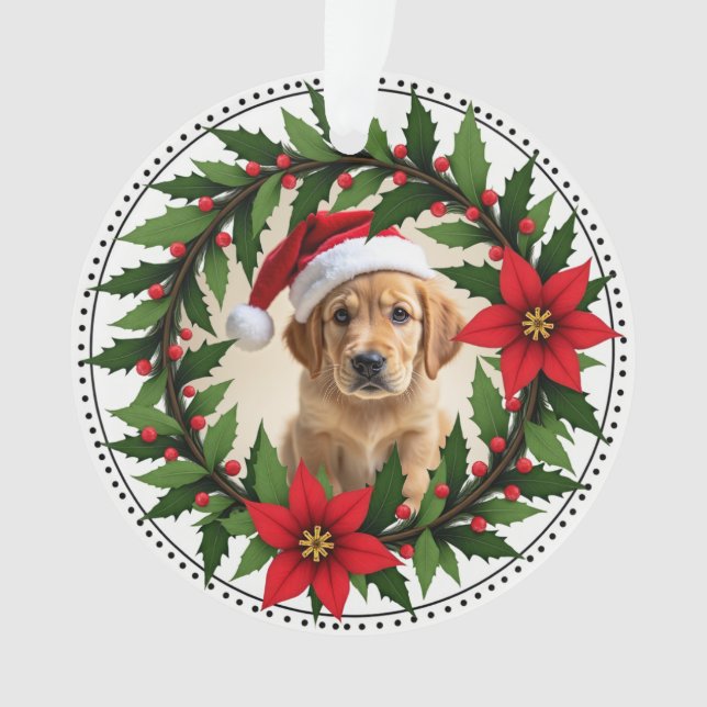 1. Weihnachten 2-seitiger Santa Paws Forever Ornament (Vorderseite)