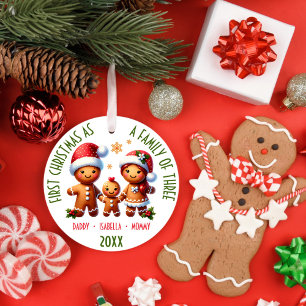 1. Weihnachten als Familie von 3 Lebkuchen Familie Ornament