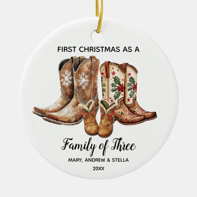 1. Weihnachten als Familie von Three Cowboy Keepak Keramik Ornament (Vorne)