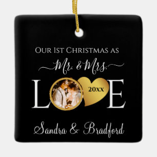 1. Weihnachten als Frau Newlyweds Holiday Keramikornament