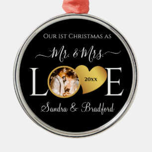 1. Weihnachten als Frau Newlyweds Holiday Ornament Aus Metall