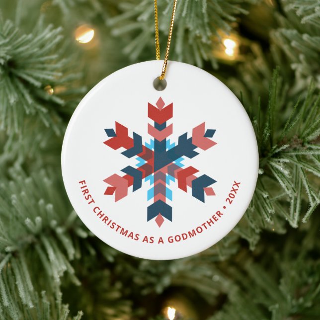1. Weihnachten als Godmutter Personalisiert Godmut Keramik Ornament (Baum)