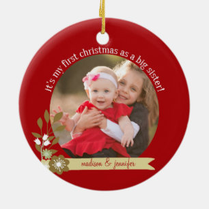 1. Weihnachten als große Schwester benutzerdefinie Keramik Ornament