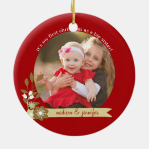1. Weihnachten als große Schwester benutzerdefinie Keramik Ornament