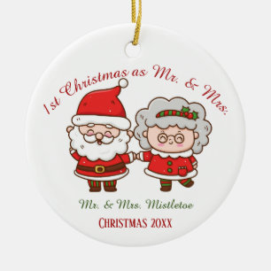 1. Weihnachten als Herr & Mrs. Niedlich Santa Mrs. Keramik Ornament