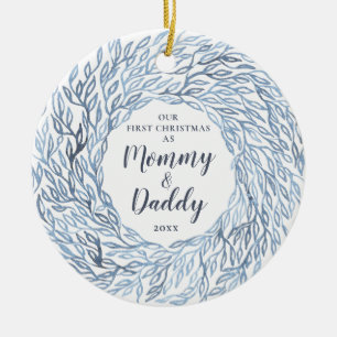 1. Weihnachten als Mommy & Daddy New Baby Boy Keramik Ornament