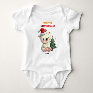 1. Weihnachten, eigener Text, Bär-iger Froher Weih Baby Strampler