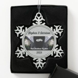 1. Weihnachten für zwei Großräume Schneeflocken Zinn-Ornament