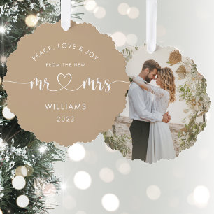 1. Weihnachten Herr und Frau Elegantes Foto Ornament Karte