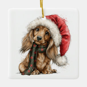 1. Weihnachten im Furever Zuhause, Dachshund, schw Keramikornament