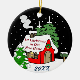 1. Weihnachten im neuen Zuhause Keramik Ornament