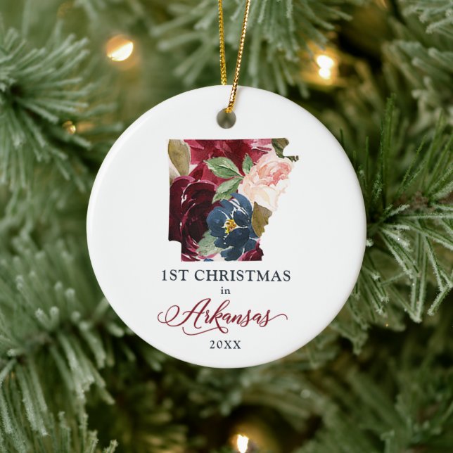 1. Weihnachten in Arkansas Personalisierter Staat Keramik Ornament (Baum)
