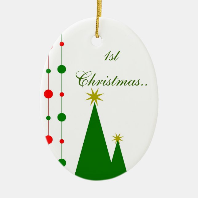 1. Weihnachten in Ihrem neuen Zuhause Keramikornament (Vorne)