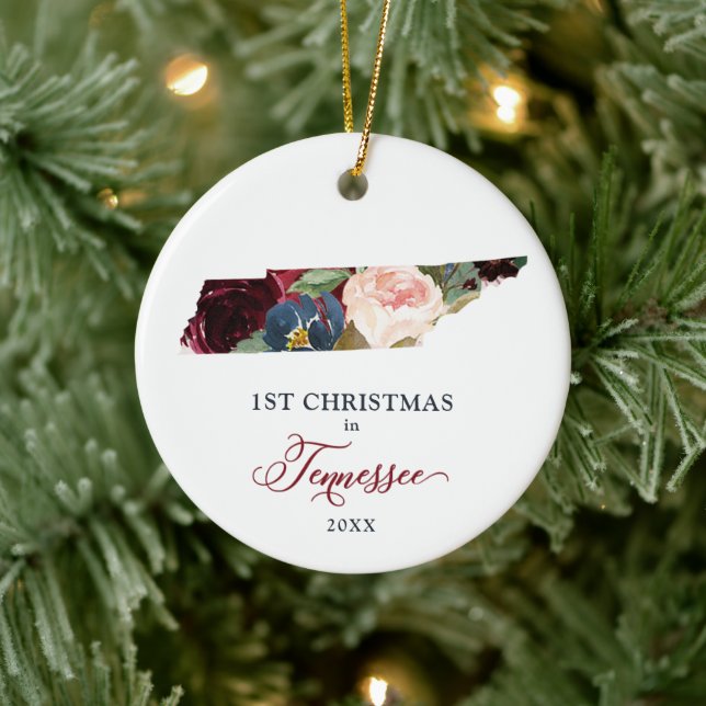 1. Weihnachten in Tennessee Personalisierte neue Z Keramik Ornament (Baum)