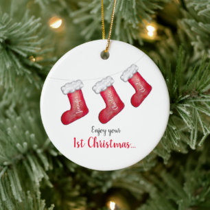 1. Weihnachten mit neuem Baby Keramik Ornament