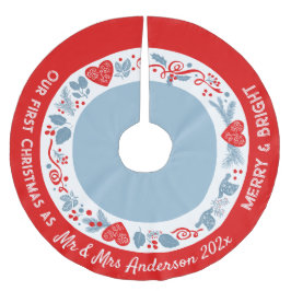 1. Weihnachten Mr. & Mrs. frisch skandinavischer n Polyester Weihnachtsbaumdecke