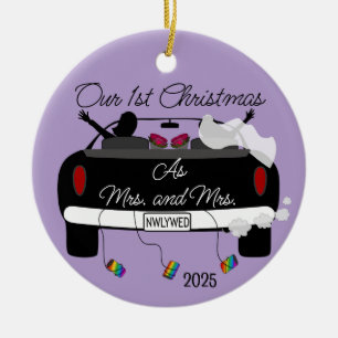 1. Weihnachten Neuvermählte Keramik Ornament