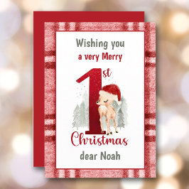 1. Weihnachten Niedliche Hirsche Weihnachtsmannmüt