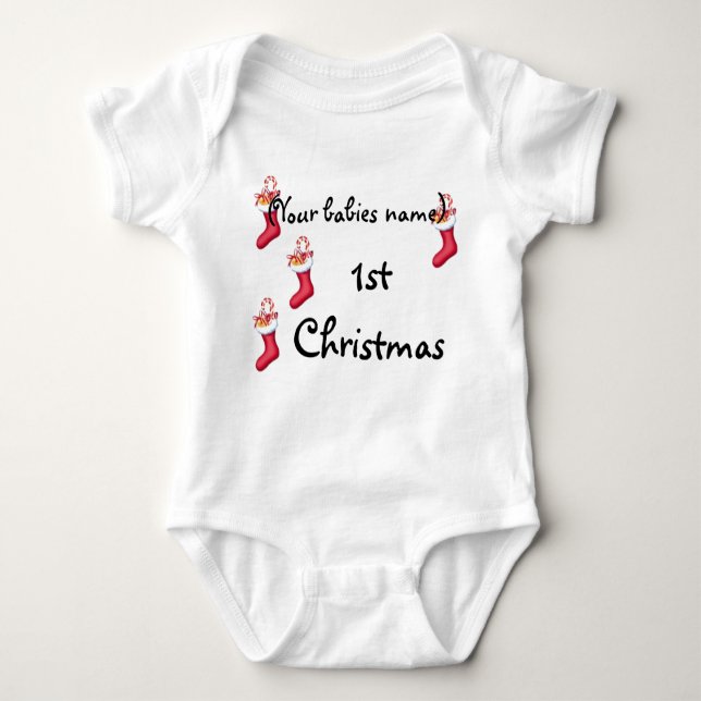 1. WEIHNACHTEN PERSONALISIERT BABY STRAMPLER (Vorderseite)