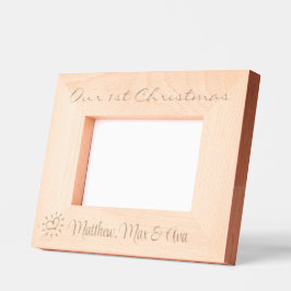 1. Weihnachten, Triplets, Twins, Geschenk, 6x4" Geätzte Rahmen