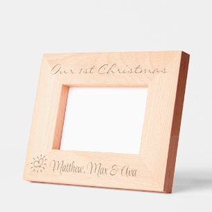 1. Weihnachten, Triplets, Twins, Geschenk, 6x4" Geätzte Rahmen