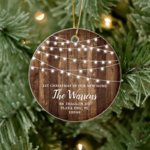 1. Weihnachten Unser neues Zuhause Personalisierte Keramik Ornament
