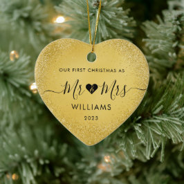 1. Weihnachten Verheiratet Mr. Simple Heart Foto Keramik Ornament