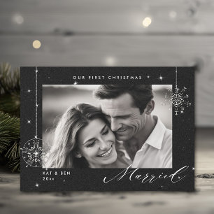 1. Weihnachten Verheiratet Schwarze Glitzern Moder