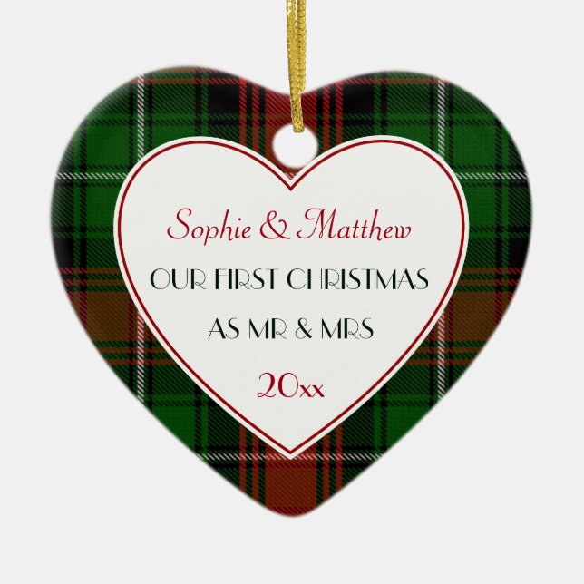 1. Weihnachten Verheiratete Geschenke Rot Grün Kar Keramik Ornament (Vorne)