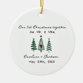 1. Weihnachten Verheirateter Personalisierter Orna Keramik Ornament