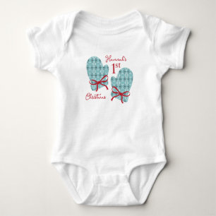 1. Weihnachts-Handschuhe Roter Bogen Royal Botanic Baby Strampler