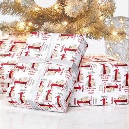 1. Weihnachts Hirnname Baby Mädchen Rote Nummer Ei Geschenkpapier