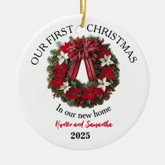 1. Weihnachts-Wohngeschmücktes Personalisiertes Or Keramik Ornament