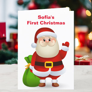 1. Weihnachtsbaby Personalisierter Name Weihnachts Feiertagskarte