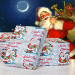 1. Weihnachtsbaby's Personalize Name Santa Claus Geschenkpapier<br><div class="desc">Baby's Personalize Name 1. Weihnachtsmann Umschlagpapier</div>