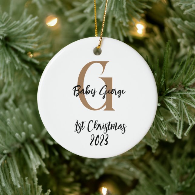 1. Weihnachtsbaumschmuck unisex Monogramm Keramik Ornament (Baum)