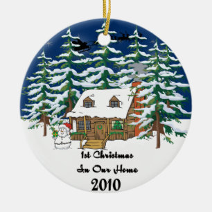 1. WeihnachtsBlockhaus 2010 Keramik Ornament