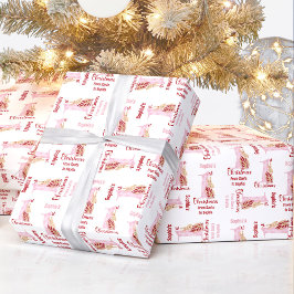 1. Weihnachtsbunny Name Baby Girl Pink Nummer 1 Geschenkpapier