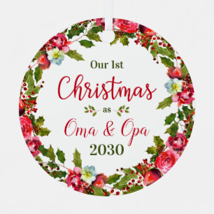 1. Weihnachtsfeier Oma Opa Foto Ornament Aus Metall
