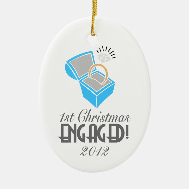 1. Weihnachtsfeier Verlobt Keramikornament (Vorne)