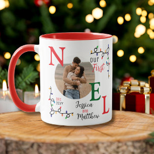 1. Weihnachtsfoto-Andenken Festliches erstes Noel Tasse