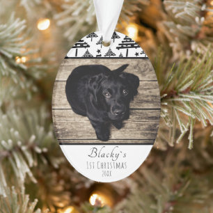 1. Weihnachtsfoto Hund Baum Haustier Andenken Ornament
